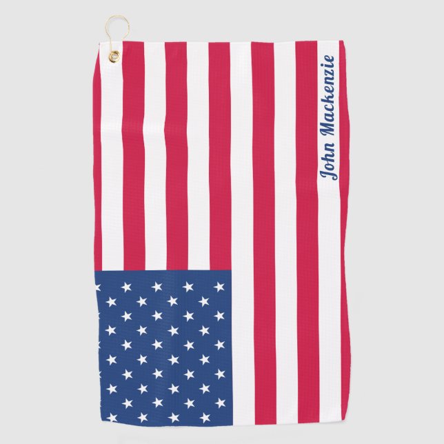 American Flag | Personalized Golf Towel (Front)