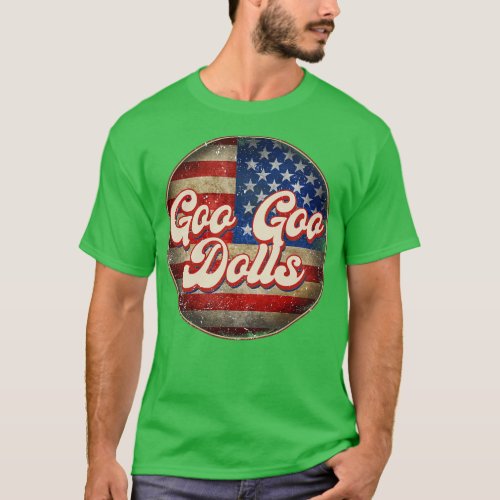 American Flag Personalized Goo Goo Proud Name Birt T_Shirt