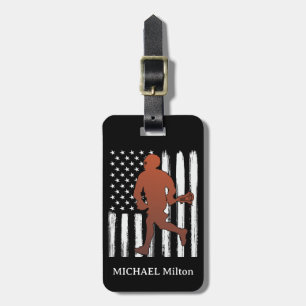 American Flag Personalized lacrosse  Luggage Tag