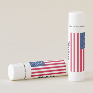 American Flag Personalized Lip Balm