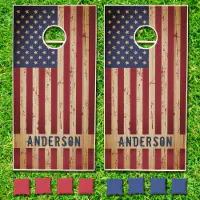 Rustic American Flag Cornhole Game Board, Zazzle