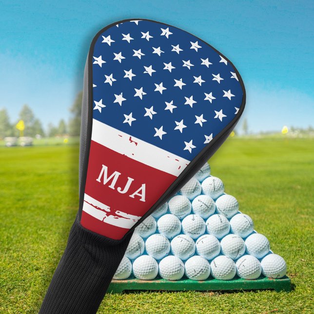 American Flag Personalized Patriotic Stars Stripes Golf Head Cover (Creator Uploaded)