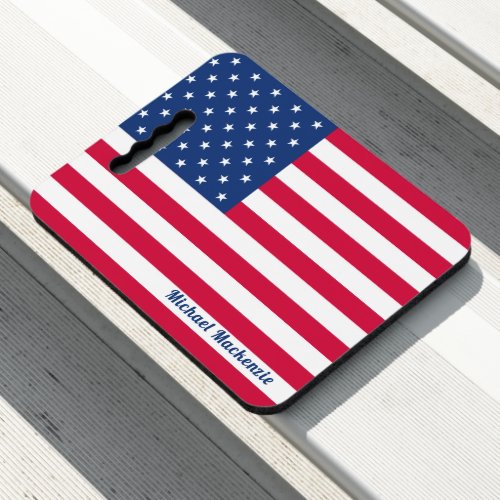 American Flag  Personalized Seat Cushion