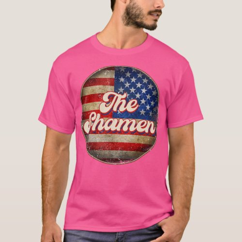 American Flag Personalized Shamen Proud Name Birth T_Shirt
