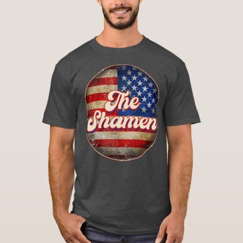 American Flag Personalized Shamen Proud Name Birth T_Shirt