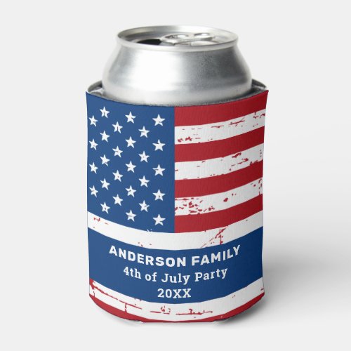American Flag Personalized USA 4th Of July Party Can Cooler - Add the finishing touch to your patriotic party with this USA American Flag can cooler in a distressed worn design. This united states of america flag can cooler is perfect for fourth of July party, Memorial day party decor, family reunions, military graduation or retirement party favors and patriotic celebrations. Personalize this american flag can cooler with family name and event.
COPYRIGHT © 2020 Judy Burrows, Black Dog Art - All Rights Reserved. USA American Flag Personalized 4th Of July Party Can Cooler 