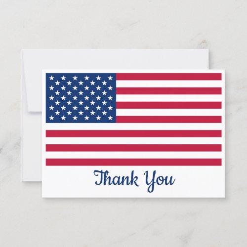 American Flag Personalized USA Military Thank You Card
