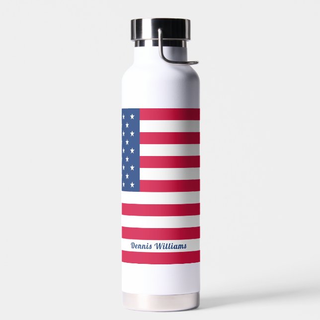American Flag | Personalized Water Bottle (Left)