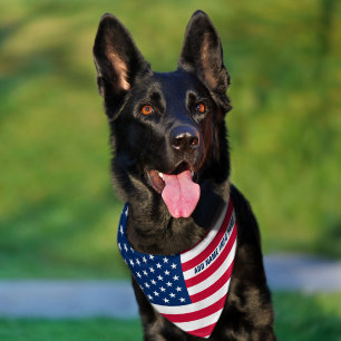 American Flag Pet Bandana Collar Personalized Text