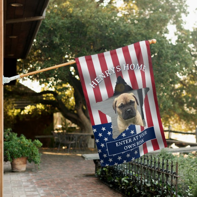 American Flag Pet Photo Home Decor House Flag (In SItu)