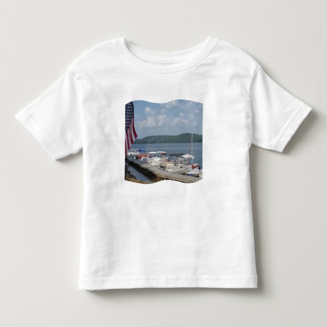 American Flag photo Marina at Lake Arrowhead Toddler T-shirt (Front)