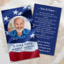 American Flag Photo Military Funeral Prayer Card