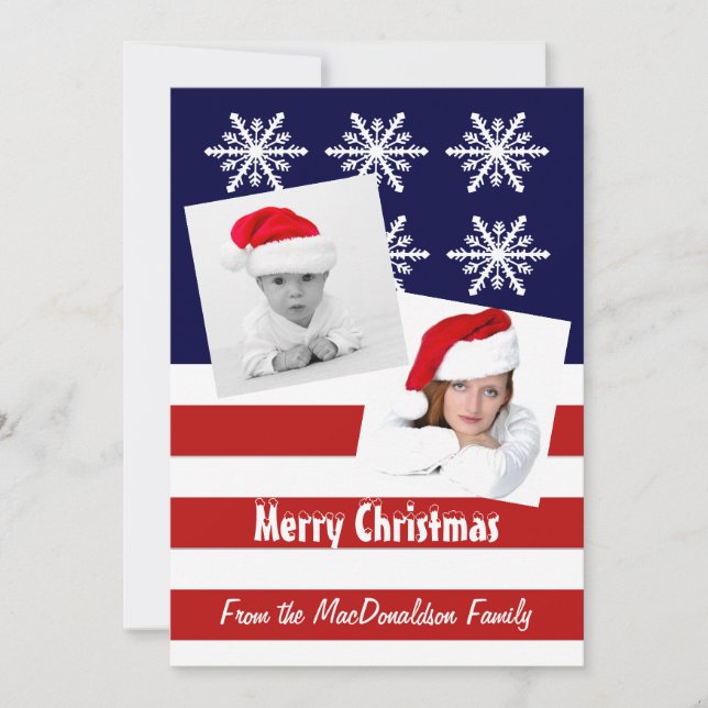 American flag photo template Christmas holiday (Front)