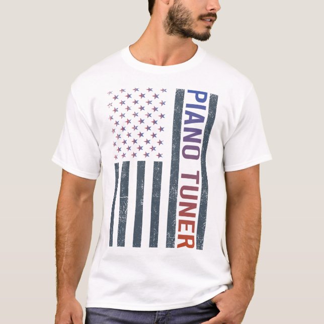 American Flag - Piano Tuner T-Shirt (Front)