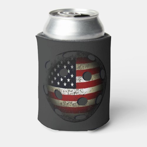 American Flag Pickle Ball USA Can Cooler