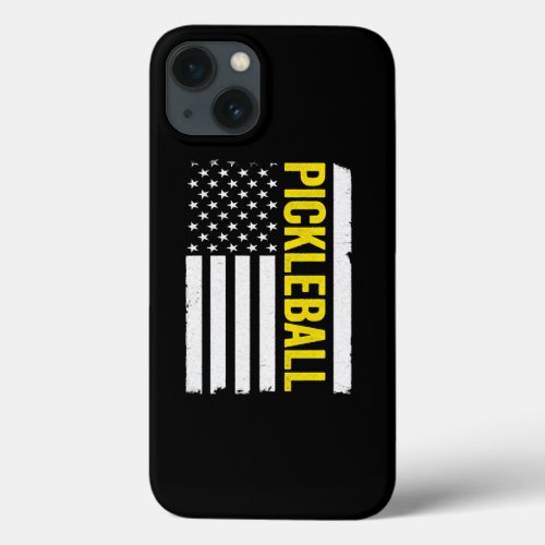 American Flag Pickleball Funny iPhone 13 Case