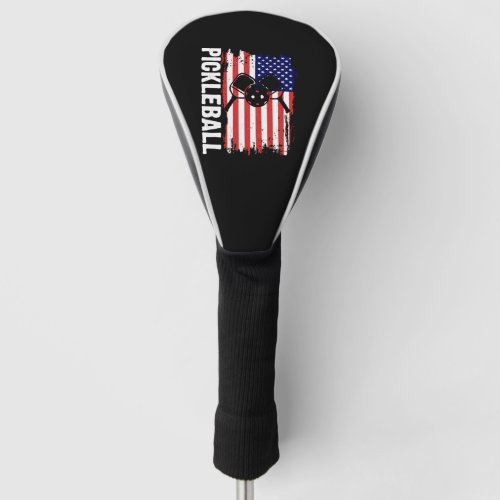 American Flag Pickleball Lover Paddle Golf Head Cover