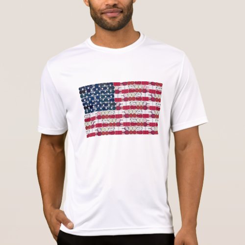 American Flag Pickleball Performance t_shirt
