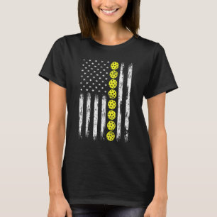 American Flag Pickleball Pickleball T-Shirt