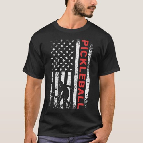 American Flag Pickleball T_Shirt
