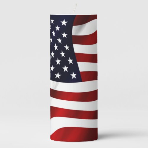 American Flag Pillar Candle