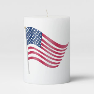 AMERICAN FLAG PILLAR CANDLE