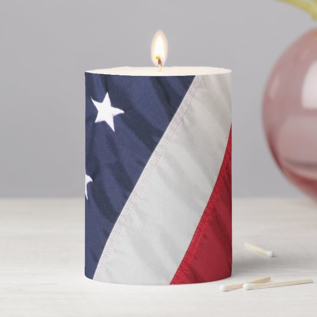 American Flag Pillar Candle (In Situ)