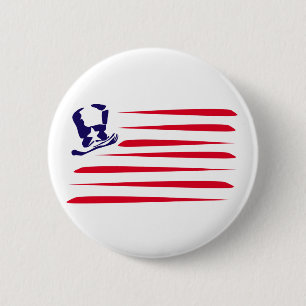 American Flag Pinback Button