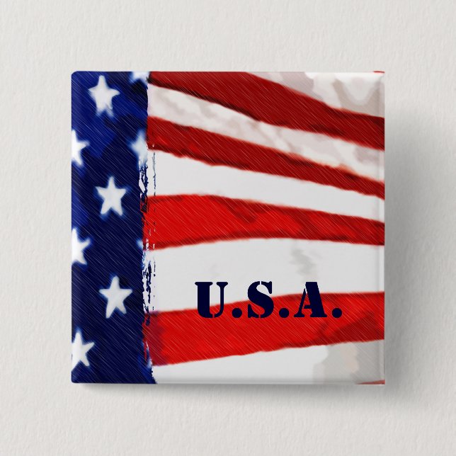 American Flag Pinback Button (Front)