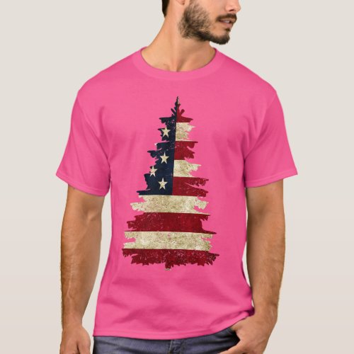 American Flag Pine Tree T_Shirt