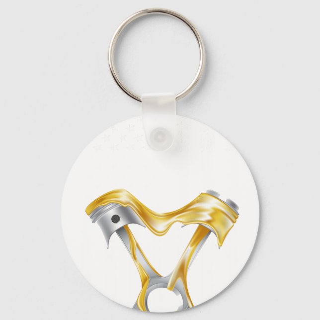 American Flag Piston Muscle Car 8 Keychain (Front)