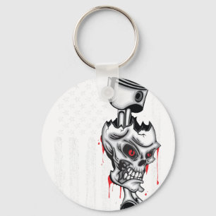 American Flag Piston Muscle Car retro Keychain