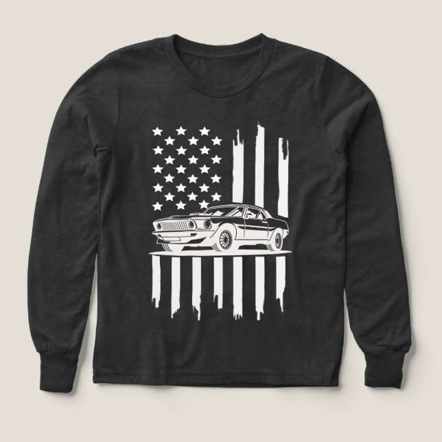 American Flag Piston Svg, Muscle Car Svg  Tri-Blend Shirts (Design Front)
