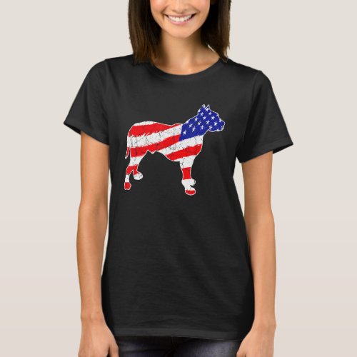 American Flag Pitbull Patriotic Dog Dad Dog Mom T_Shirt
