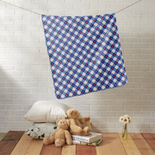 American flag plaid pattern baby blanket