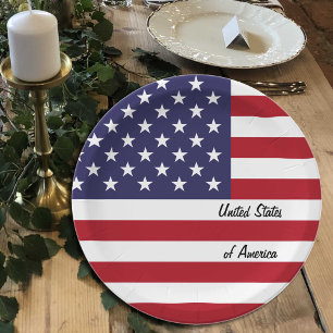 American Flag plates, America patriots / party Paper Plates