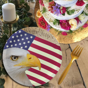 American Flag plates, We The People / USA Paper Plates