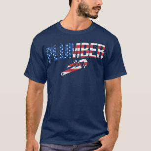 American Flag Plumber Pipefitter Pipefitting T-Shirt
