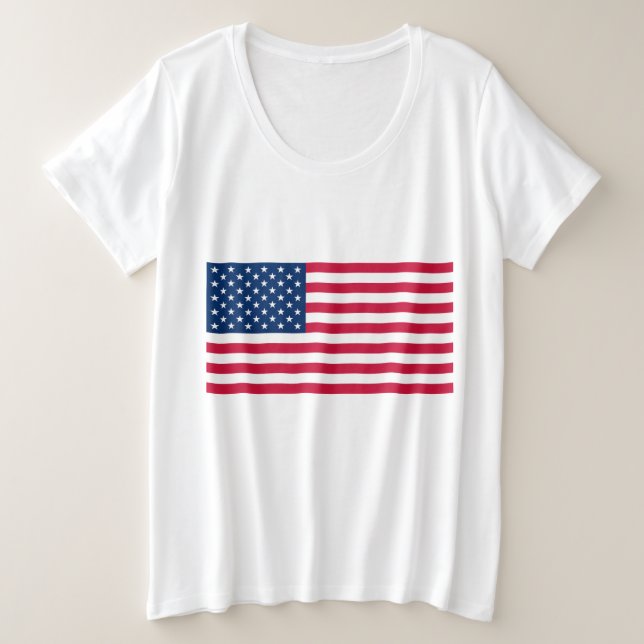 American Flag Plus Size T-Shirt USA (Design Front)