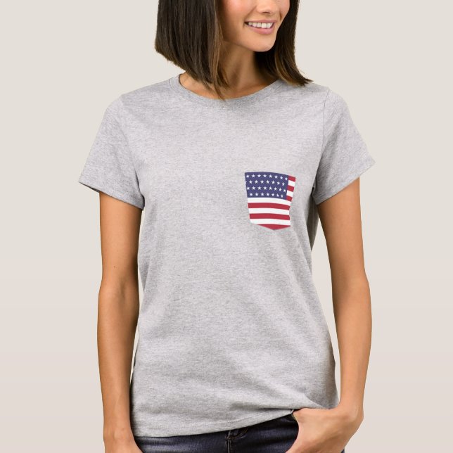 American Flag Pocket Tee Fake Pocket shirt design (Front)