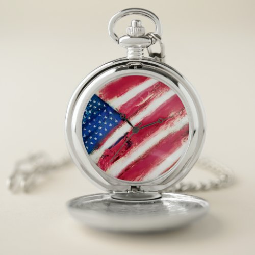 American Flag Pocket Watch