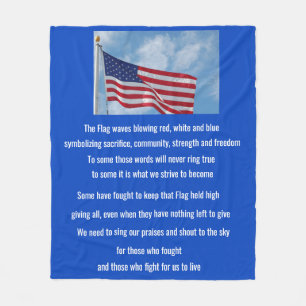 American Flag poem Fleece Blanket