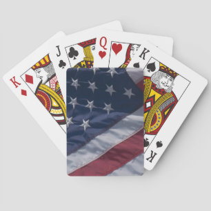American flag. poker cards