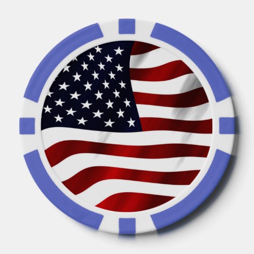 American Flag Poker Chips