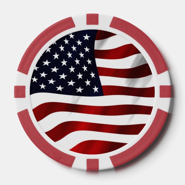 American Flag Poker Chips (Front)
