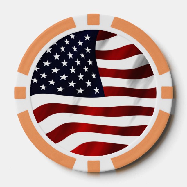 American Flag Poker Chips (Front)