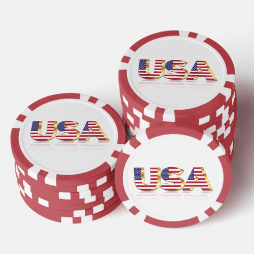 American Flag Poker Chips USA