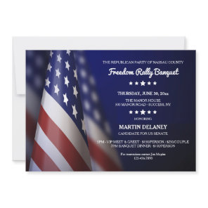 American Flag Political Campaign Fundraising  Invitation