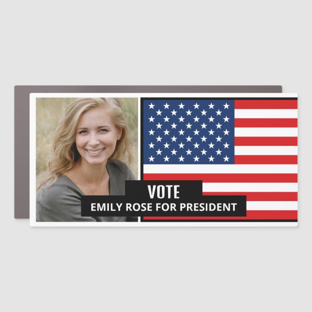 American Flag, Political Campaigner Advertising Car Magnet (Front)