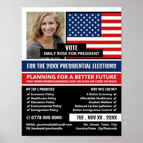 American Flag Political Campaigner Advertising Poster